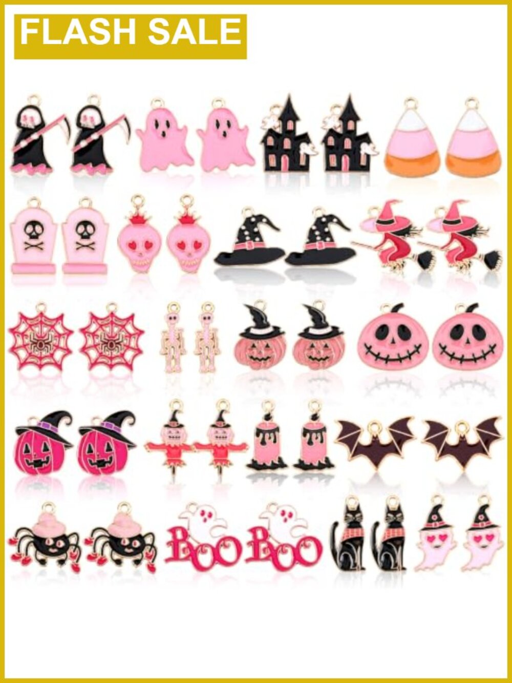 40 Pc Halloween Enamel Charms Jewelry Making DIY Crafts Alloy Pendants